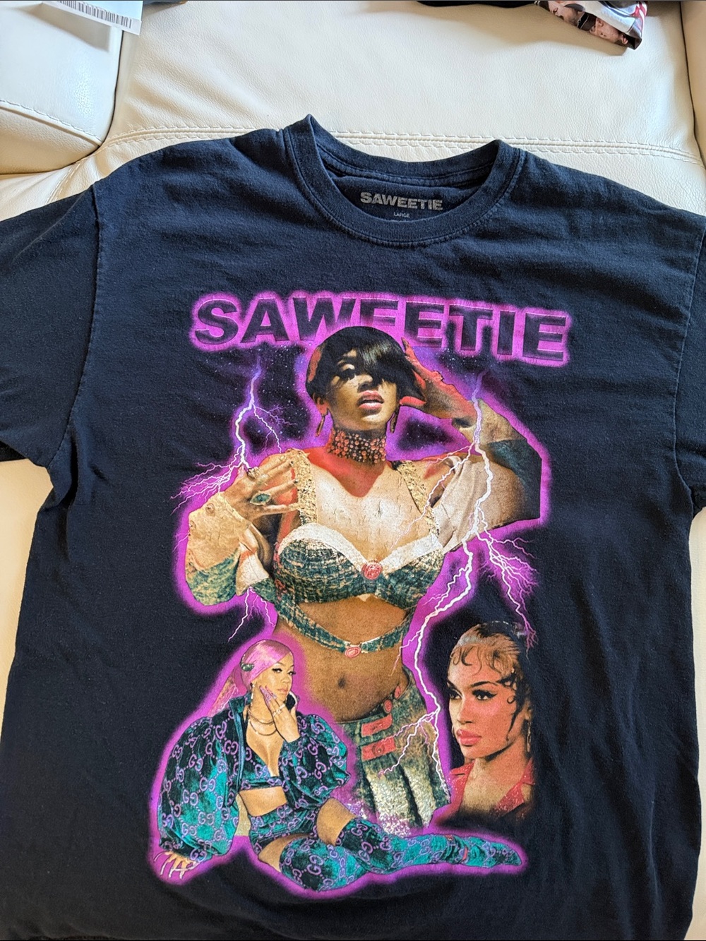 Saweetie Graphic Tee - Black Short Sleeve Women's Top